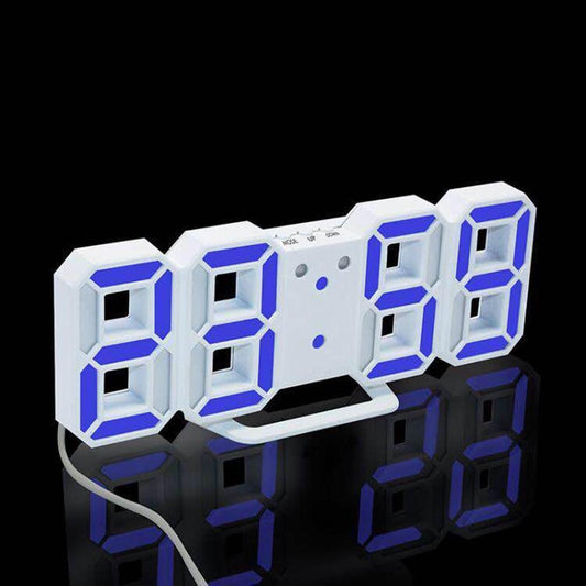 LED Mirror Alarm Clock Digital Snooze Table Clock Wake Up Light