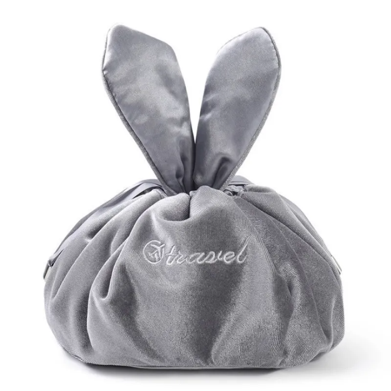 Women Ladies Favor Sacs Emballage Makeup Drawstring Bag Nail Polish Customized Velvet Drawstring Cosmetic Make Up Pouch Bags