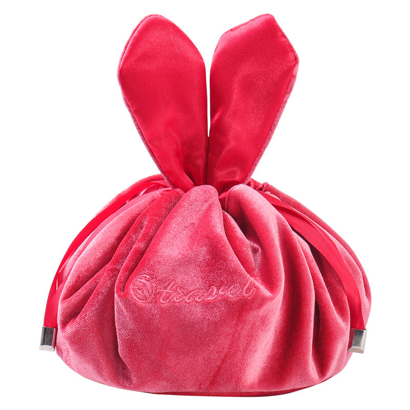 Women Ladies Favor Sacs Emballage Makeup Drawstring Bag Nail Polish Customized Velvet Drawstring Cosmetic Make Up Pouch Bags